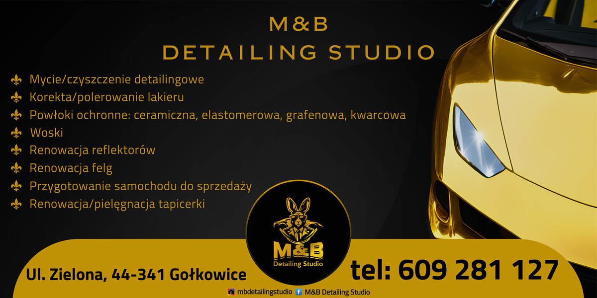 Zdjęcie na okładce dla M&B Detailing Studio - Auto Detailing, Korekta lakieru, Powłoka ceramiczna, Pranie Tapicerki